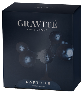 Particle Gravité Eau de Parfum dark box.