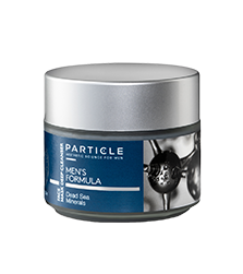 Single jur of Particle face mask with blue and white packaging