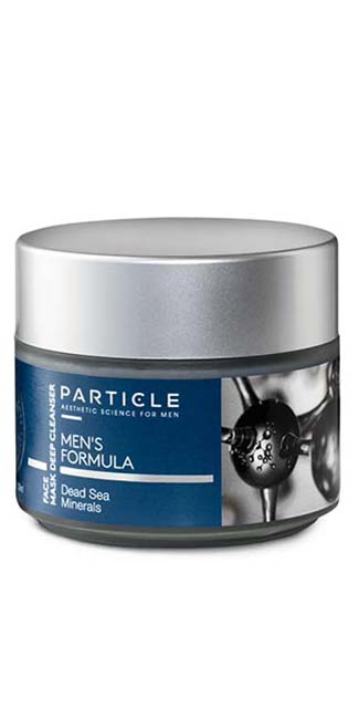 Application of Particle face mask on a man's face, showing the product in use.