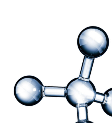 Molecule with four atoms bonded to a central atom.