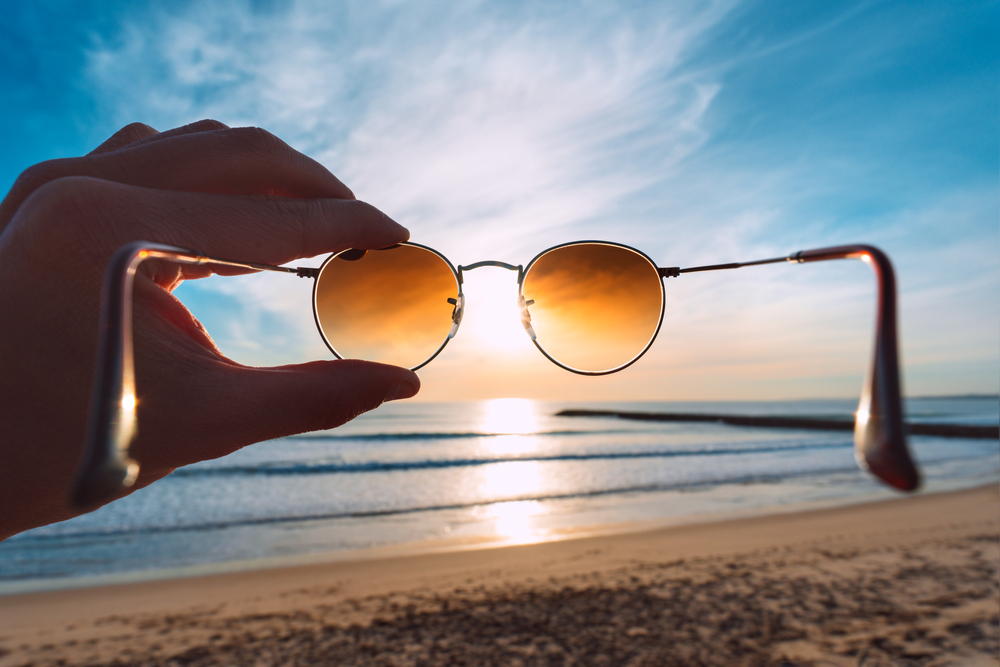 Sunglasses on beach